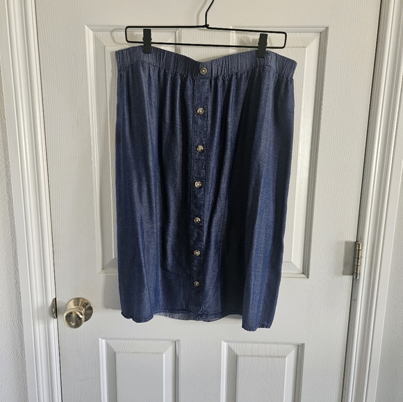 Vintage Y2K Faded Glory Faux Denim Skirt - Picture 1 of 5